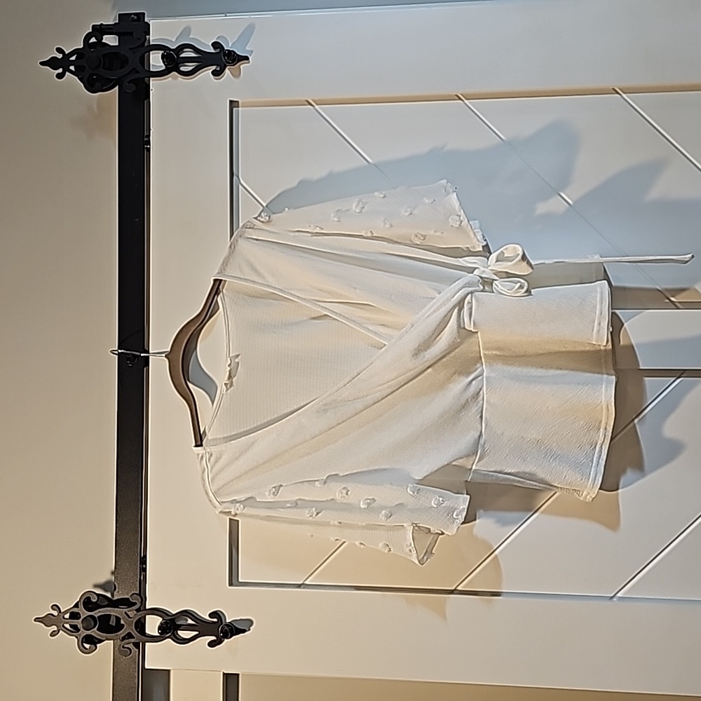 Large White Wrap Around Blouse